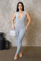 WHAT A NIGHT JUMPSUIT - BLUE / GREY