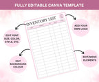 Printable Inventory List Sheet